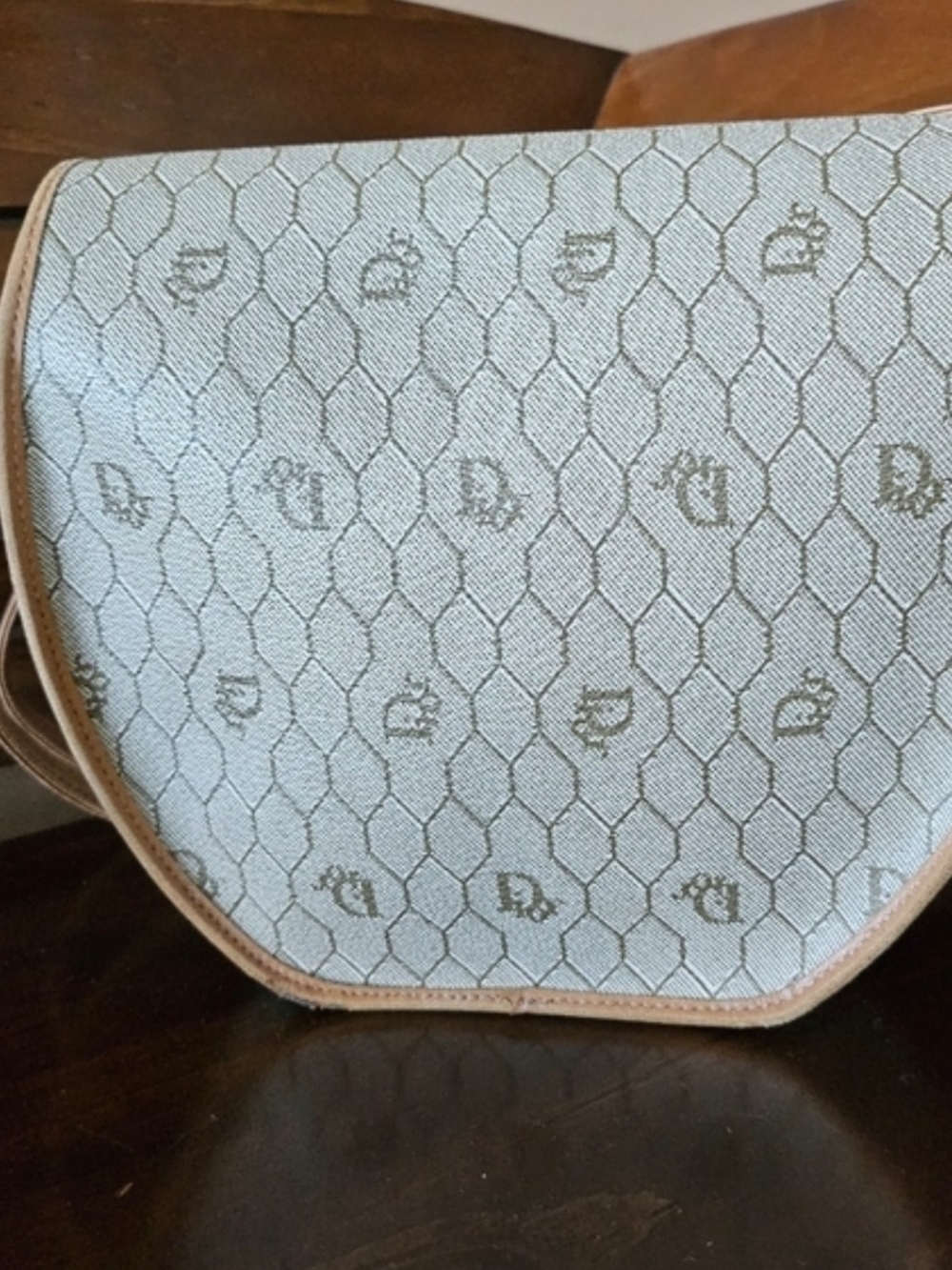 Dior Beige Monogram Saddle Crossbody with Tan Trim EUC - Picture 4 of 14